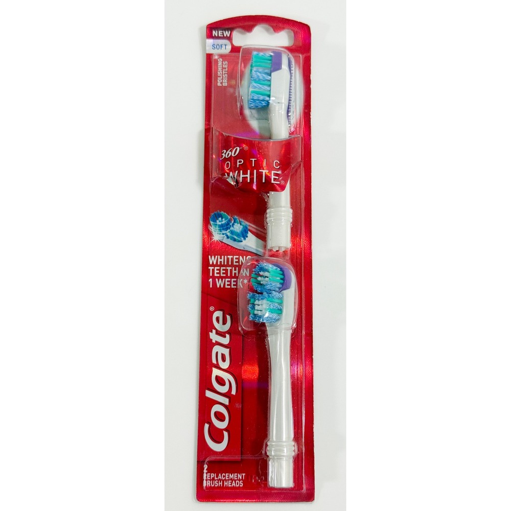 Colgate Toothbrush Heads Adult 2ct White 360 Optic White Replacement Soft